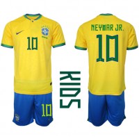 Dětský Fotbalový dres Brazílie Neymar Jr #10 MS 2022 Domácí Krátký Rukáv (+ trenýrky)